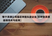 哪个浪潮公司是区块链头部企业[区块链浪潮 连接技术与应用]